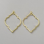 Alloy Big Pendants, for DIY Accessories, Irregular Square, Golden, 51.5x37.5x2.5mm, Hole: 2/2x2.5mm(FIND-WH0473-020G)