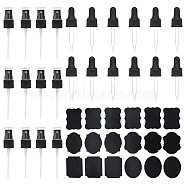 DIY Bottle KitS, with Glass Dropper Set Transfer Graduated Pipettes, Plastic Spray Head and Chalkboard Sticker Labels, Black(DIY-BC0011-46)