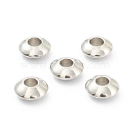 Brass Spacer Beads, Disc, Real Platinum Plated, 8x3.5mm, Hole: 3mm(X-KK-O136-03C-P)