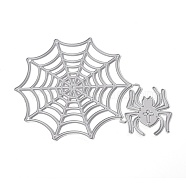 Halloween Spider Web Carbon Steel Cutting Dies Stencils, for DIY Scrapbooking/Photo Album, Decorative Embossing DIY Paper Card, Matte Platinum Color, 120x90x1mm(X-DIY-M003-16)