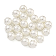 Baking Painted Pearlized Glass Pearl Round Beads, White, 8mm, Hole: 0.8mm(HY-S004-01D)