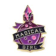 Magic Theme Enamel Pin, Light Gold Zinc Alloy Brooch for Backpack Clothes, Bottle, 30.5x22x1.5mm(JEWB-E023-02G-01)