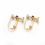 Ion Plating(IP) 304 Stainless Steel Clip-on Earring Findings, Golden, 15x12.5x5mm(STAS-H467-04G)