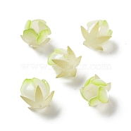 Opaque Acrylic Bead Cap, Flower, Green Yellow, 15~17x15~17x14mm, Hole: 1.4mm(SACR-C006-02B)