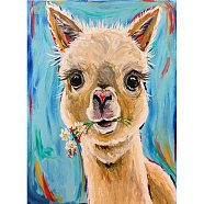 5D DIY Diamond Painting Animals Canvas Kits, with Resin Rhinestones, Diamond Sticky Pen, Tray Plate and Glue Clay, Alpaca Pattern, 30x19.5x0.02cm(DIY-C004-57)