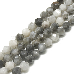 Natural Hawk's Eye Beads Strands, Eagle Eye Stone, Faceted, Round, 7.5~8x7~8x7~8mm, Hole: 1mm, about 46~47pcs/strand, 14.8~15.2 inch(G-S300-104-8mm)