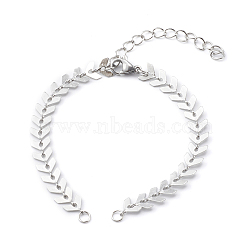 304 Stainless Steel Cobs Chains Bracelet Makings, with Spring Ring Clasps and Jump Rings, Stainless Steel Color, 6-1/8 inch(15.7cm), Hole: 2mm(X-AJEW-JB00930)
