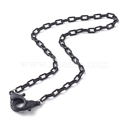 Personalized Opaque Acrylic Cable Chain Necklaces, Handbag Chains, with Plastic Lobster Claw Clasps, Black, 23.03 inch(58.5cm)(NJEW-JN03432-12)