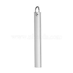 Tarnish Resistant 201 Stainless Steel Pendants, Rectangle, Stamping Blank Tag, Stainless Steel Color, 30x3x1.5mm, Hole: 3mm(STAS-S105-T606D-1-30)