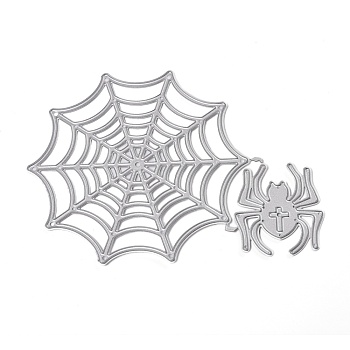 Halloween Spider Web Carbon Steel Cutting Dies Stencils, for DIY Scrapbooking/Photo Album, Decorative Embossing DIY Paper Card, Matte Platinum Color, 120x90x1mm