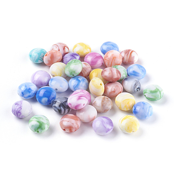 Acrylic Beads, Imitation Gemstone, Rondelle, Mixed Color, 15.5~16x10mm, Hole: 2mm, about 320pcs/500g