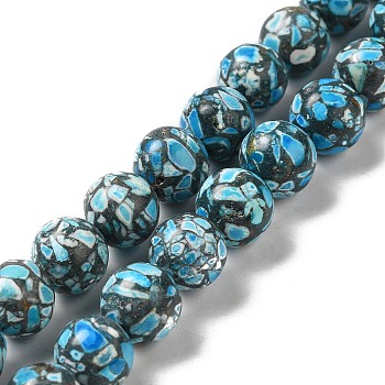 Synthetic Gemstone Dyed Beads Strands, Round, Sky Blue, 10mm, Hole: 1.6mm, about 38pcs/strand, 14.76''(37.5cm)