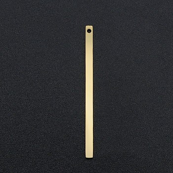 201 Stainless Steel Pendants, Laser Cut, Bar, Real 18K Gold Plated, 34.5x2x1mm, Hole: 1.2mm