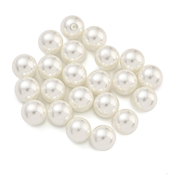 Baking Painted Pearlized Glass Pearl Round Beads, White, 8mm, Hole: 0.8mm