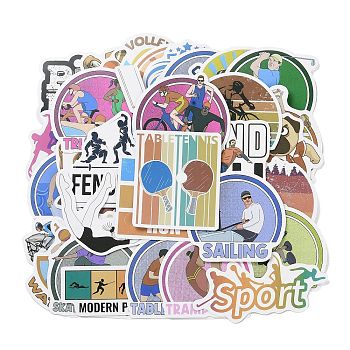 50Pcs PVC Self-Adhesive Stickers, Waterproof Decals, for DIY Albums Diary, Laptop Decoration Cartoon Scrapbooking, Mixed Color, 26.5~63x43~75x0.1mm, about 50pcs/set