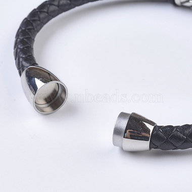 Men's Braided Leather Cord Bracelets(BJEW-P194-09)-2