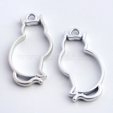 Matte Silver Cat Alloy Pendants