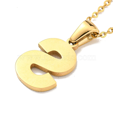 Ion Plating(IP) Initial Letter 304 Stainless Steel Pendant Necklaces(NJEW-M199-01G-S)-2