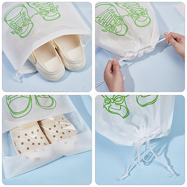 WADORN 10Pcs 2 Sizes Non-Woven Fabric Shoes Storage Drawstring  Bags(ABAG-WR0001-01A)-4