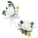 Craspire 2 pcs 2 style soie tissu rose fleur boutonnière broche et poignet corsage(AJEW-CP0001-54)-1