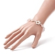 bracelet de perles de coeur de quartz rose naturel avec des fermoirs de fleurs en alliage pour les femmes(BJEW-TA00248)-4
