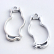 Rack Plating Alloy Kitten Open Back Bezel Pendants(X-PALLOY-S047-02B-FF)-1