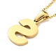 Ion Plating(IP) Initial Letter 304 Stainless Steel Pendant Necklaces(NJEW-M199-01G-S)-2