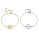 2Pcs 2 Colors 304 Stainless Steel Round Cabochon Setting Bracelets(BJEW-JB11090)-1