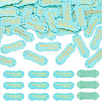 40Pcs PU Leather Craft Label Tags, with Holes & Word Handmade with Love, for DIY Jeans, Bags, Shoes, Hat Accessories, Turquoise, 15x40x1mm(DIY-TADJ0001-22B)