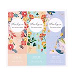 Thank You Sticker, Self-Adhesive Paper Gift Tag Stickers, Rectangle with Word & Flower Pattern, for Presents, Packing Bags, Mixed Color, 9x3x0.01cm, 3pcs/sheet(DIY-P049-F01)