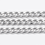 Tarnish Resistant 304 Stainless Steel Curb Chains, Twisted Chains, Unwelded, with Spool, Stainless Steel Color, 3x2x0.6mm, about 32.8 Feet(10m)/roll(CHS-H016-01P-10M)