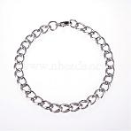 Tarnish Resistant 304 Stainless Steel Bracelets, with Lobster Clasps, Curb Chain Bracelets, Stainless Steel Color, 220x7x4mm(8-5/8 inchx1/4 inchx1/8 inch)(BJEW-D431-05)