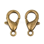 Zinc Alloy Lobster Claw Clasps, Parrot Trigger Clasps, Cadmium Free & Nickel Free & Lead Free, Antique Bronze, 16x8mm, Hole: 2mm(E106-AB-NR)