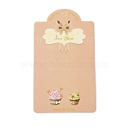 Rectangle Bowknot Earring Display Cards, Cupcake Pattern, PeachPuff, 15.4x9.05x0.04cm, Hole: 2mm(CDIS-P007-H01)