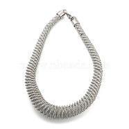 304 Stainless Steel Link Chain Necklaces, Real 18K Gold Plated, Stainless Steel Color, 17.52 inch(44.5cm)(STAS-M001-18P)