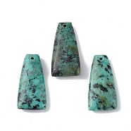 Natural African Turquoise(Jasper) Pendants, Trapezoid Charms, 40x20x8mm, Hole: 1mm(G-F739-06)