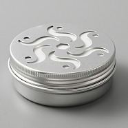 Aluminium Shallow Round Candle Tins, with Hollow Lids, Empty Tin Storage Containers, Windmill Pattern, 7.05x2.65cm, Inner Diameter: 6.4X2.4cm(AJEW-WH0312-58A)