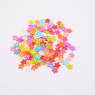 Plastic Bottons, Garment Accessories, Star, Mixed Color, 12x12.5x3mm, Hole: 1.6mm(FIND-TAC0003-03)