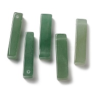 Natural Green Aventurine Pendants, Rectangle Charms, 39~40x9.5~10x8~8.5mm, Hole: 1.8~2mm(G-Z031-01F)