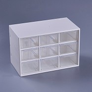 Plastic Cosmetic Storage Display Box, Makeup Organizer, Three-layer Drawer , White, 18x9.8x11.9cm(X-AJEW-WH0096-62)