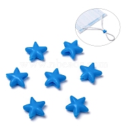 Star PVC Plastic Cord Lock for Mouth Cover, Anti Slip Cord Buckles, Rope Adjuster, Dodger Blue, 10.5x10.5x4mm, Hole: 2.5x4mm(KY-D013-01E)