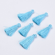 Polyester Tassel Pendant Decorations, Light Sky Blue, 70~72mm(FIND-S260-B04)