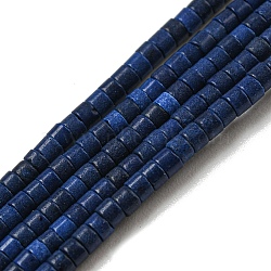 Natural Agate Beads Strands, Disc, Dyed & Heated, Heishi Beads, Midnight Blue, 2x1mm, Hole: 0.5mm, about 270pcs/strand, 15.24 inch(38.7cm)(G-C139-A02-01)