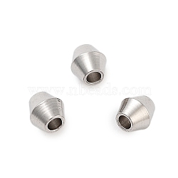 Non-Tarnish 201 Stainless Steel Beads, Bicone, Stainless Steel Color, 4x4mm, Hole: 1.6mm(STAS-Z078-01P)