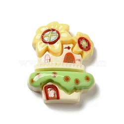 Cartoon Food Hous Opaque Resin Decoden Cabochons, Cornsilk, 30x24x7mm(CRES-H001-01A)