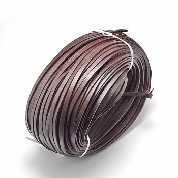 Leather Cords, Coconut Brown, 5x2mm, about 100yards/bundle(300 feet/bundle)