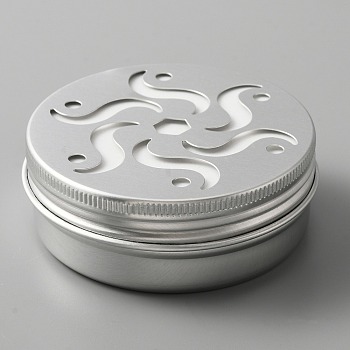 Aluminium Shallow Round Candle Tins, with Hollow Lids, Empty Tin Storage Containers, Windmill Pattern, 7.05x2.65cm, Inner Diameter: 6.4X2.4cm