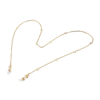 304 Stainless Steel Heart Link Cable Chain Necklaces, EyeGlass Chains, Golden, 27.56 inch(70cm)