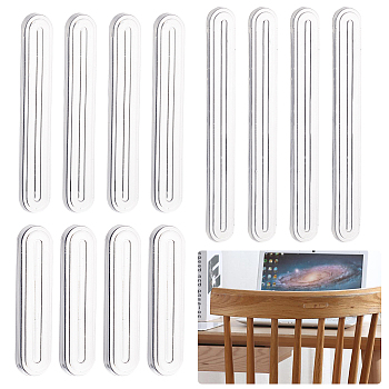 3 Sets 3 Style Silicone Anti-Collision Bumper Guard Protector Strips, Adhesive Bumpers for Refrigerator, Furniture, Cabinets, Wall, Car, Oval, Clear, 60~140x14~18.5x5mm, 4pcs/set, 1 set/style