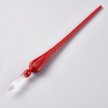 Handmade Glass Dip Pen, Calligraphy Signature Pen, Business Present, Red, 190x17mm